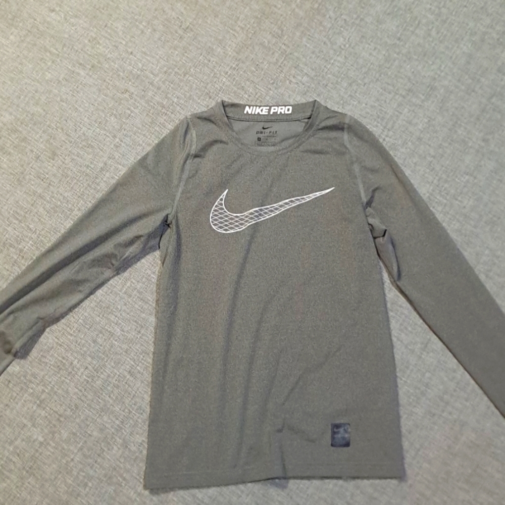Nike Pro Dri Fit Grey Boys Long Sleeve YMD